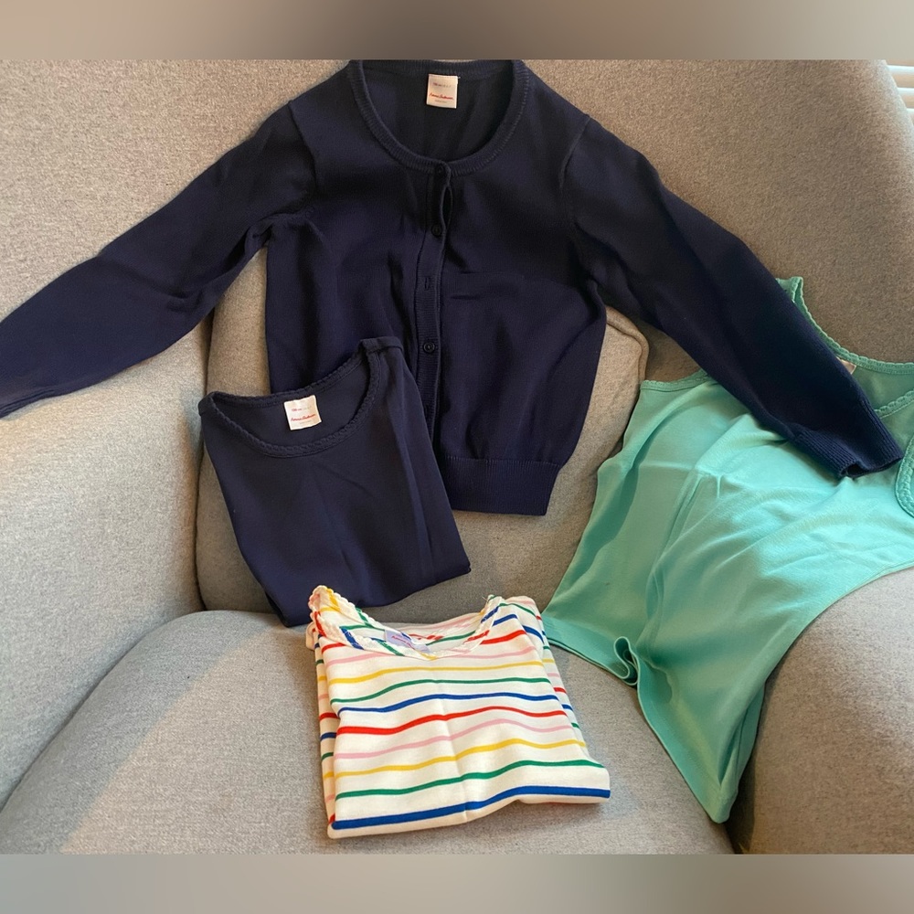 Hanna Andersson girls cardigan and tee sets size US 6-7, 120 cm